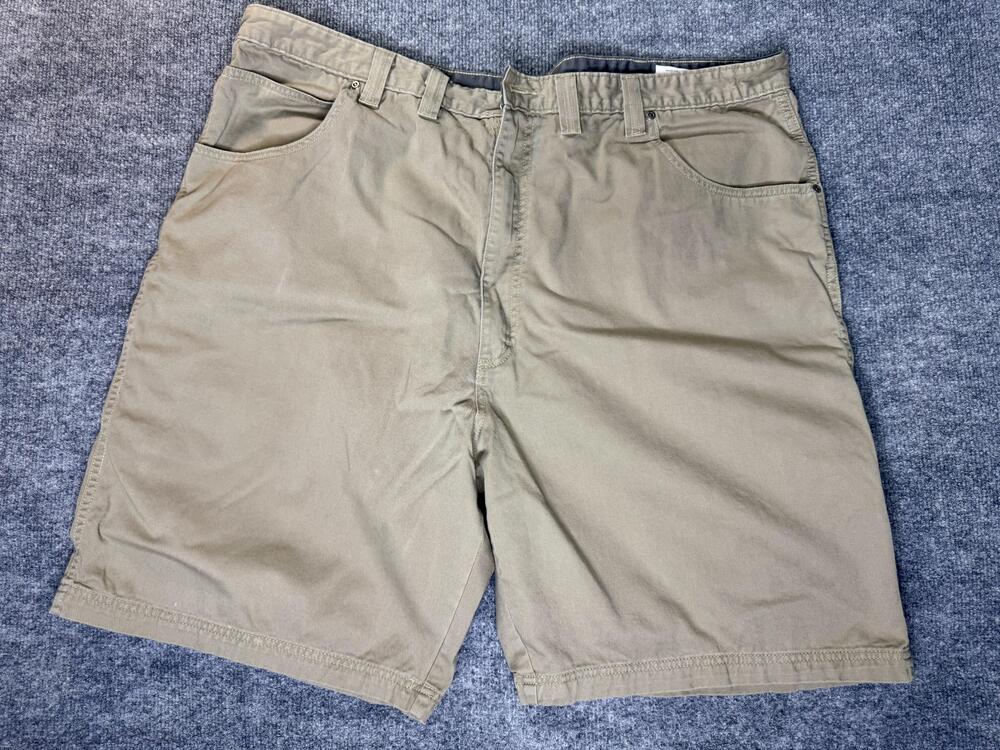 Wrangler Hero Cargo Shorts Mens 44 Beige Cotton Denim Utility Workwear Pockets